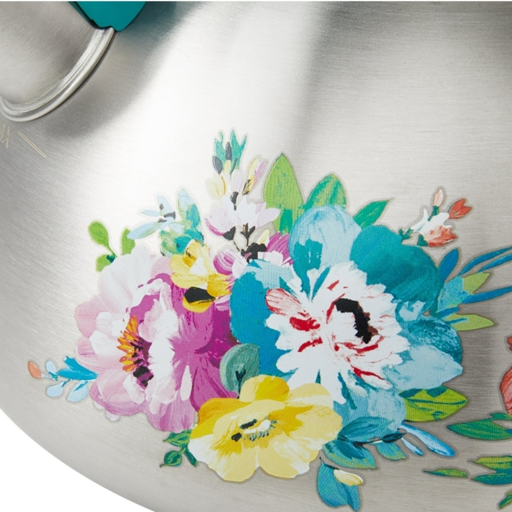 ❤️ New Pioneer Woman Fancy Flourish Whistling Tea Kettle - Picture 4 of 6